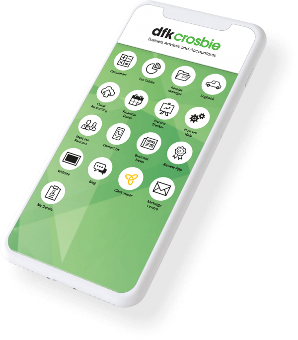 Example of a custom branded MyFirmsApp home screen on a mobile phone.